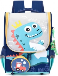 Schulrucksack Dinosaurier mit Beutel Lokomotive