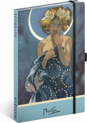 Notizbuch Alfons Mucha – Luna, punktiert 13 × 21 cm