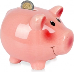 Keramische Spardose in Schweinchenform 12 cm