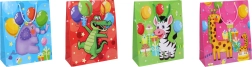 Geschenktasche L für Kinder 32 × 44 × 11 cm mit Tieren