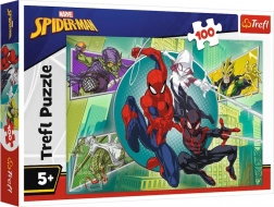 Puzzle 100 Teile Spiderman Spinnennetz-Maske Trefl