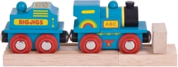 Blaue Lokomotive mit Tender und 2 Gleisen von Bigjigs Rail