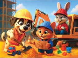 Holzpuzzle WOODEN CITY Fröhliches Team, 40 Teile