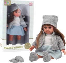Puppe SWEET ANGEL im grauen Outfit 36,5 cm
