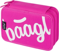 Zweistöckiger Schulmäppchen Logo Rosa