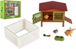 Hasenstall mit Auslauf und Zubehör für Kinder