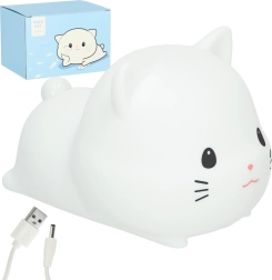 Silikon Nachtlicht USB weiße Katze