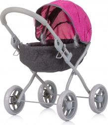 Tiefer Puppenwagen Chipolino Daisy Grau/Rosa
