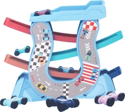 Autorennbahn mit Rampen und 4 Mini-Autos