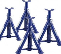 Satz Wagenauflagen 2 t – 4 Stk., höhenverstellbar mit Sicherungsstift, Stahl, TÜV-Zertifizierung