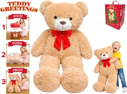 Teddy Greetings Plüschbär mit Schleife, 120 cm, beige