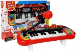 Kinder-Keyboard mit 24 Tasten und Mikrofon USB – rot