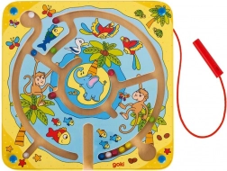 Goki magnetisches Holzlabyrinth Insel für Kinder