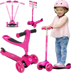 Evo Kinder-Dreiradroller 2-in-1 mit Sitz, rosa