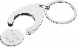 Metall-Schlüsselanhänger 2-in-1 mit Einkaufswagenchip