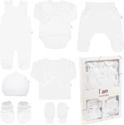 Baby-Erstausstattungsset für die Klinik New Baby I AM weiß, Größe 62