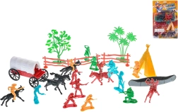 Western-Spielset mit Figuren, Kutsche und Zubehör – 31 Teile