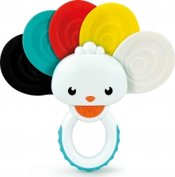 Clementoni Baby Rassel und Beißring Regenbogen-Pfau 2-in-1