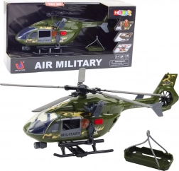 Militärhubschrauber mit Lichtern und Sounds 1:12 mit Haken und Trage