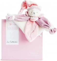 Doudou Geschenkset – rosa Plüsch-Schmusetuch Bär 24 cm