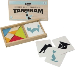 Jeujura Tangram mit Vorlagen in Holzbox