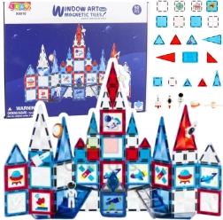 Magnetische Bausteine mit Fenstern – Weltraum-Set, 90 Teile