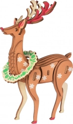 Holz-3D-Puzzle Weihnachtshirsch