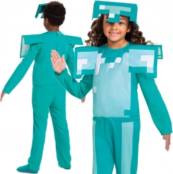 Kinderkostüm MINECRAFT Diamantrüstung 109–126 cm (4–6 Jahre)
