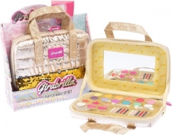 Kosmetikset GIRABRILLA goldene Make-up-Tasche mit Spiegel