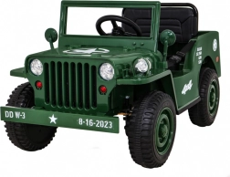 Kinder Retro-Militärauto 4x4 mit Fernbedienung und doppeltem Stauraum – grün