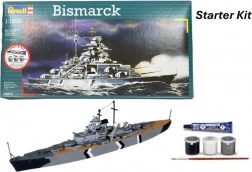 Revell Starter Kit Bismarck 1:1200 – Startset Schlachtschiff-Modell