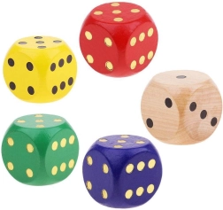 Extra große hölzerne Spielwürfel (Farbmix)