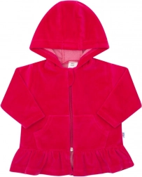 Samtiges Kapuzen-Sweatshirt NEW BABY dunkelrosa