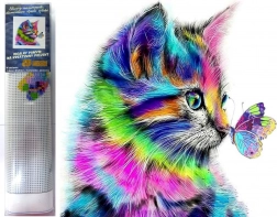 Diamantmalerei Kätzchen mit Schmetterling 30 × 40 cm