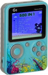 Tragbare Retro-Spielkonsole Mini – 500 Spiele, blau