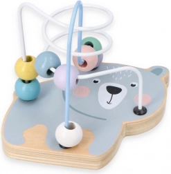 Holzlabyrinth mit Perlen in Bärenform