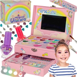 Kinderschminkset Einhorn für Make-up und Nägel