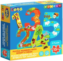 Luna Puzzle mit Zahlen und Äsops Fabeln für Kinder