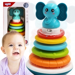 Interaktiver Elefantenturm mit Ringen von Woopie Toys