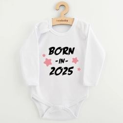 Baby-Body mit Aufdruck New Baby Born in 2025 rosa 86