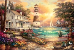 Diamantmalerei Leuchtturm am Meer 30x40cm