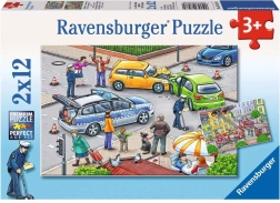 Ravensburger Puzzle Mit Blaulicht unterwegs 2×12 Teile