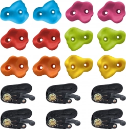 Klettergriffe für Kinder am Baum mit Gurten, 12 Stk.