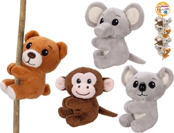 Plüsches Safari-Tier mit Clip an einer Schnur, 8 cm – 1 Stück