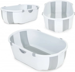 Babybadewanne, faltbare Reisewanne, grauer Ablauf