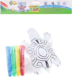 Mal-Schildkröte – wieder ausmalbares Plüschtier mit Stiften