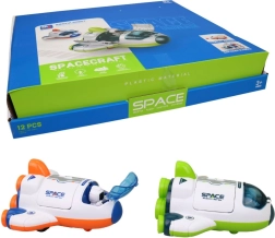 Weltraumrakete mit öffnenden Türen und Schwungrad