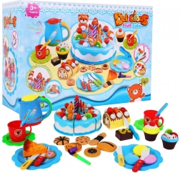 Kinder-Partyset mit Torte und Süßigkeiten, 80 Teile – Blau