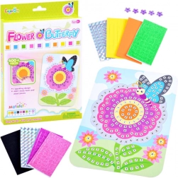 Mosaik Blume mit Schmetterling