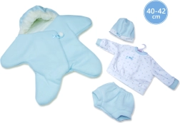 Kleidung für Puppe NEW BORN 40–42 cm – Fleece-Stern, 3-teiliges Set